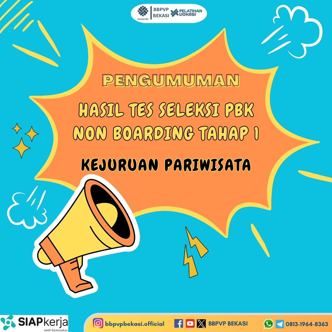 Hasil Tes Seleksi PBK Non Boarding Tahap 1 Kejuruan Pariwisata 2024
